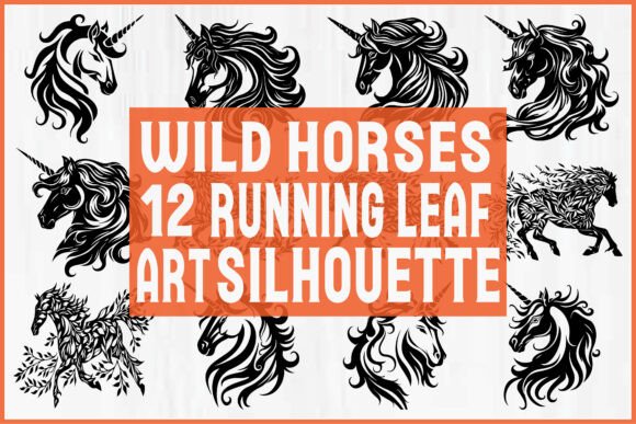 Download Wild Horse Running Leaf Silhouette SVG - Silhouette svg Collection