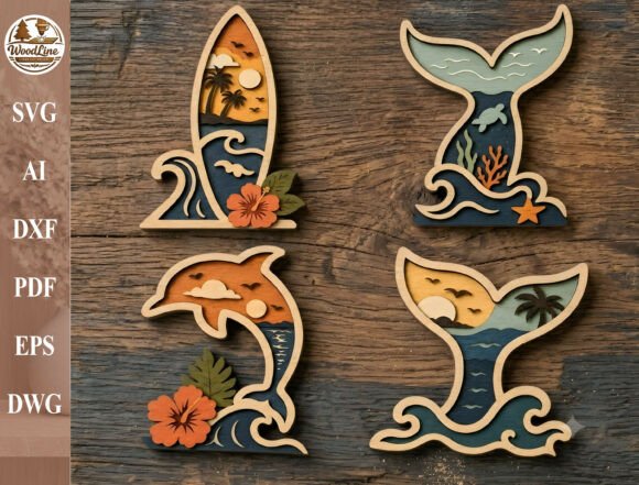 Download Layered Ocean Silhouette SVG Bundle - Silhouette svg Collection