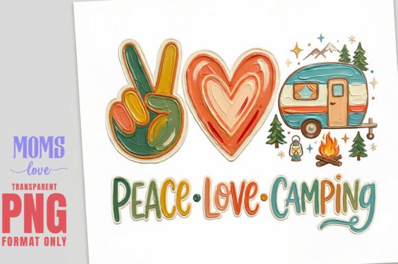 Download Peace Love Camping Painted PNG - Peace Collection