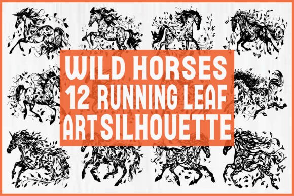 Download Wild Horse Running Leaf Silhouette SVG - Silhouette svg Collection