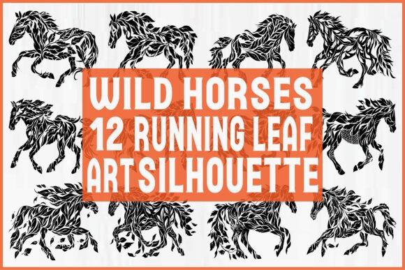 Download Wild Horse Running Leaf Silhouette SVG - Silhouette svg Collection