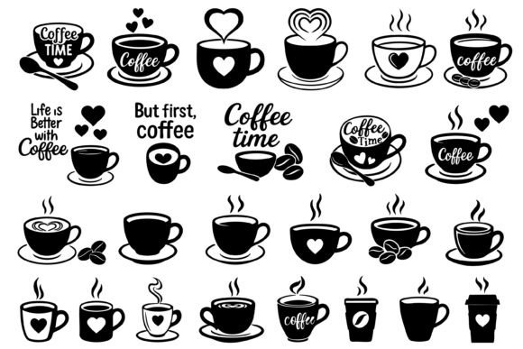 Download Coffee Cup Silhouette SVG Bundle - Silhouette svg Collection